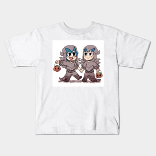 Halloween Trouble Twins Kids T-Shirt